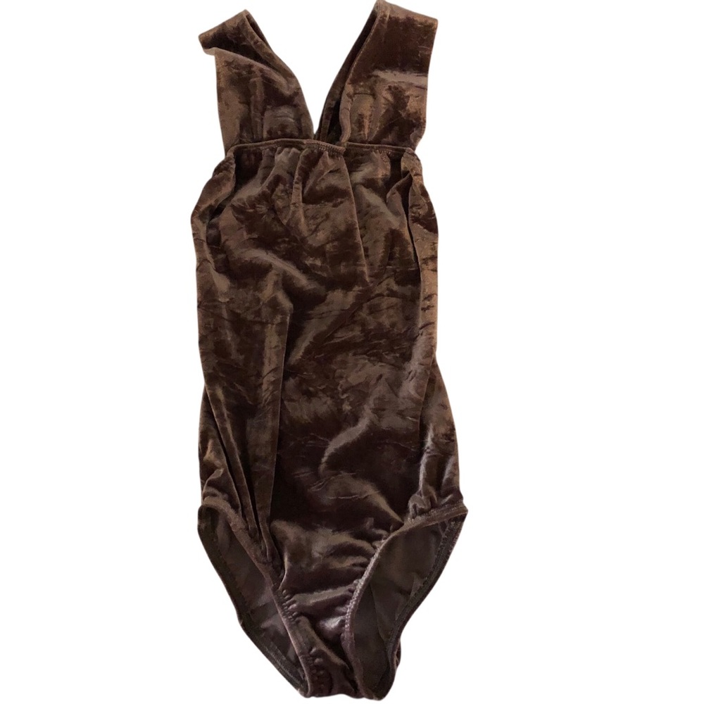 Motionwear Girls Medium 8-10 Purple Velour leotard Bodysuit NWT